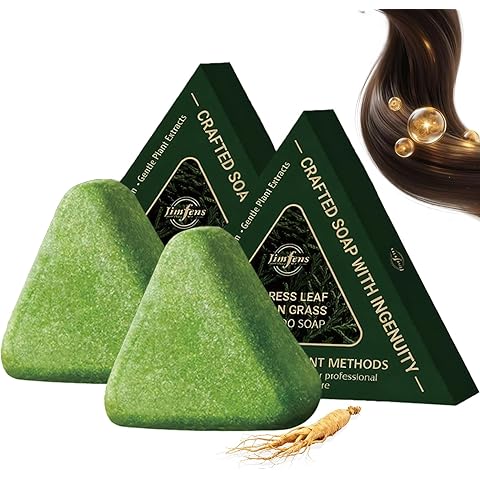 Timfens Cypress Leaf Usman Grass Shampoo Soap Bar - Natural Herbal Formula for Deep Cleansing & Oil Control