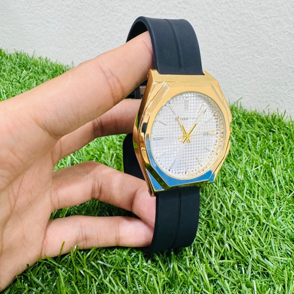 Premium Quality Wrist Watch Gold Colour Date Just Master Magnetic Lock