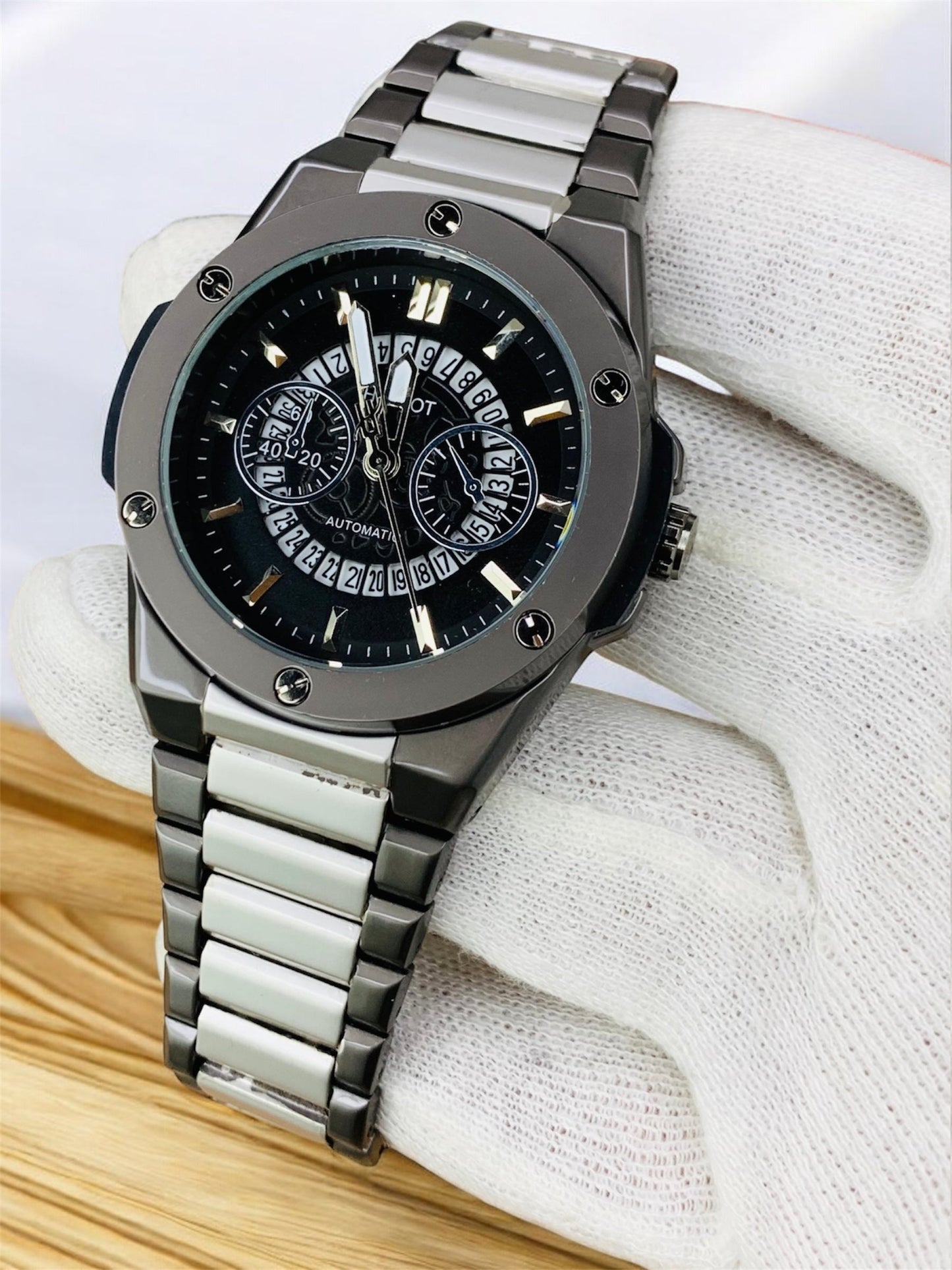 HB Stainless Steel Date Adjustment (Black Two Tone)