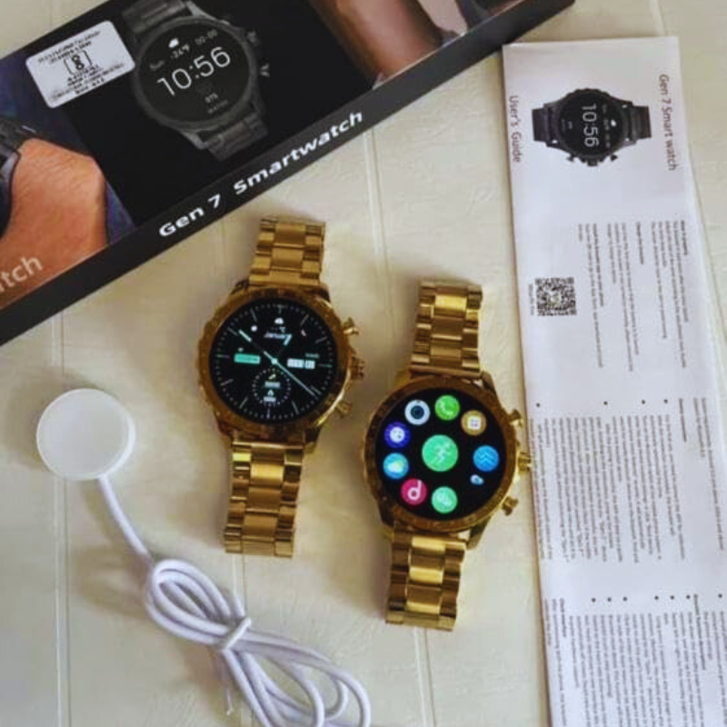 Gen 7 Edition Stainless Steel Luxury Mens Bluetooth Calling Gift Smartwatch with Wireless Charging