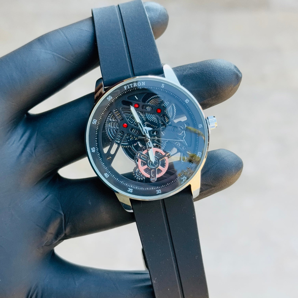 FT Skeleton Gray Black Rubber strap with magnet